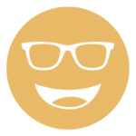 Orange circular icon with a smiling face wearing glasses, representing the 511 lens tint.