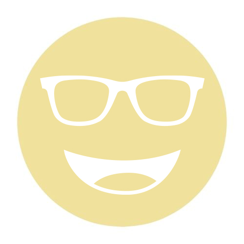 Circular icon with a smiling face wearing glasses in light yellow, representing the CPF-450X lens tint.