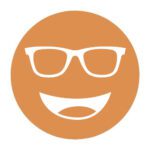 Circular icon with a smiling face wearing glasses, representing the 511x lens tint.
