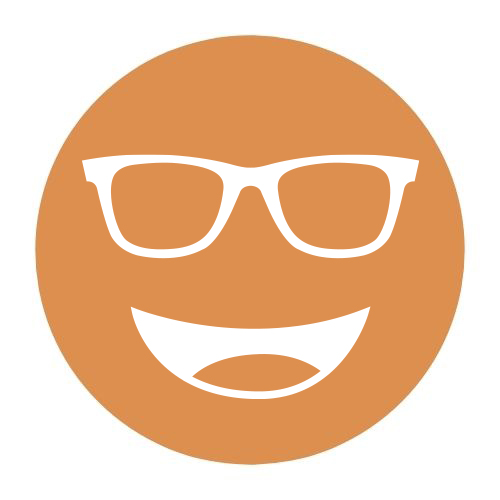 Circular icon with a smiling face wearing glasses, representing the 511x lens tint.