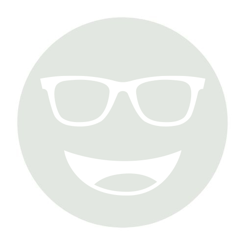 Circular icon with a smiling face wearing glasses in light gray, representing the Noir 20 lens tint.